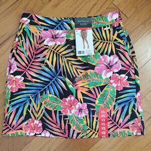 Rafaella - Sz. XS - Tropical Stretch Skort w Comfort Waistband & Front Pockets